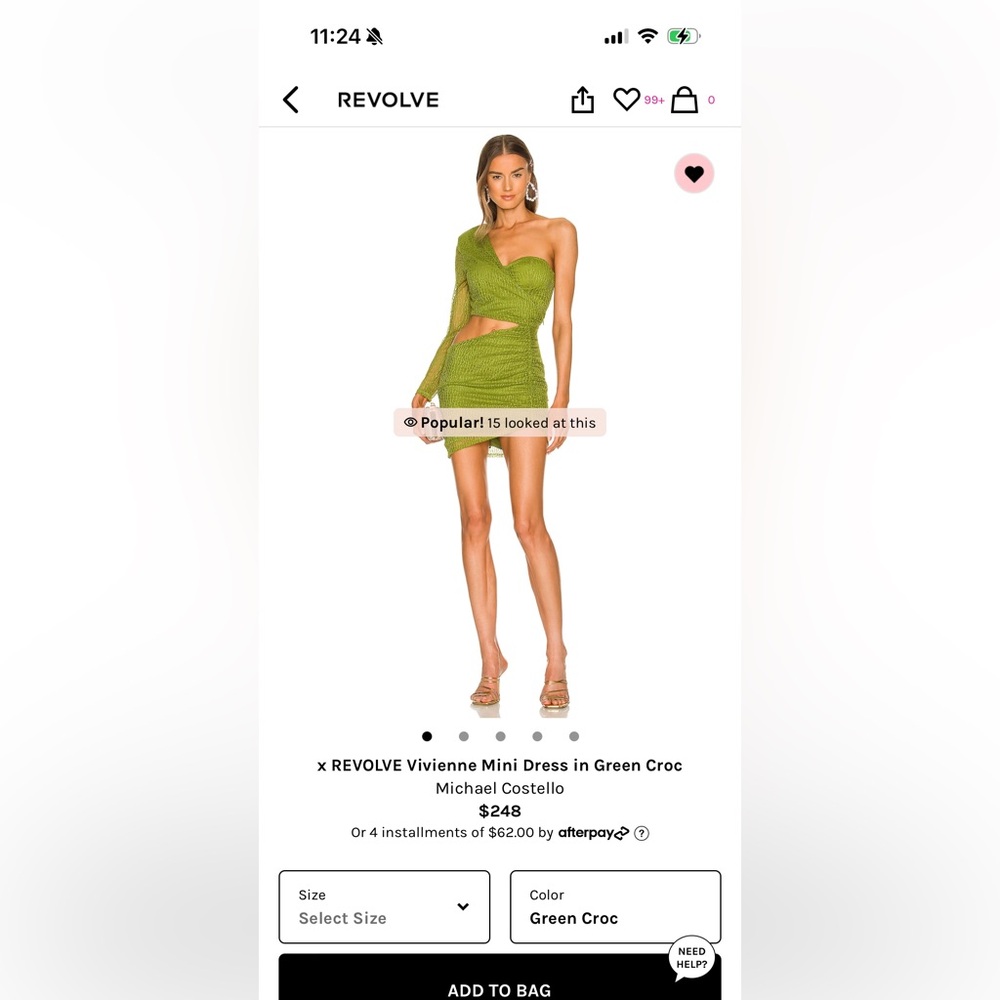 NWT***** Michael Costello dress size small green